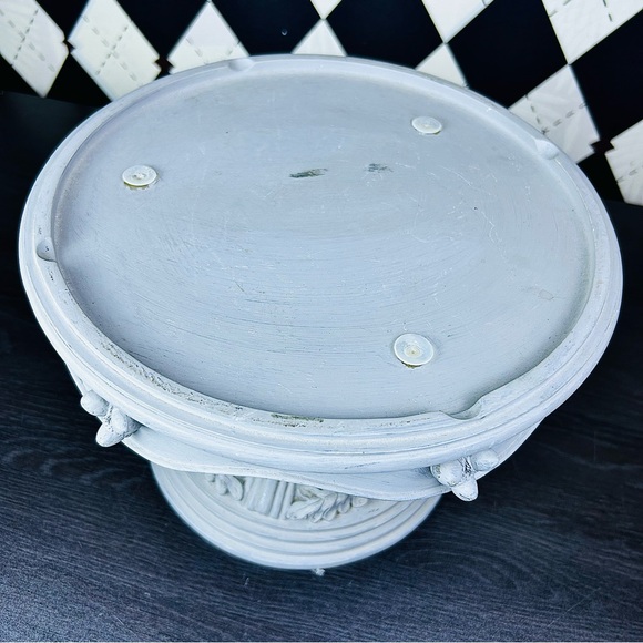 Matte Grey Ceramic Pedestal Plinth and Cake Stand French Country European 11” - Picture 6 of 12